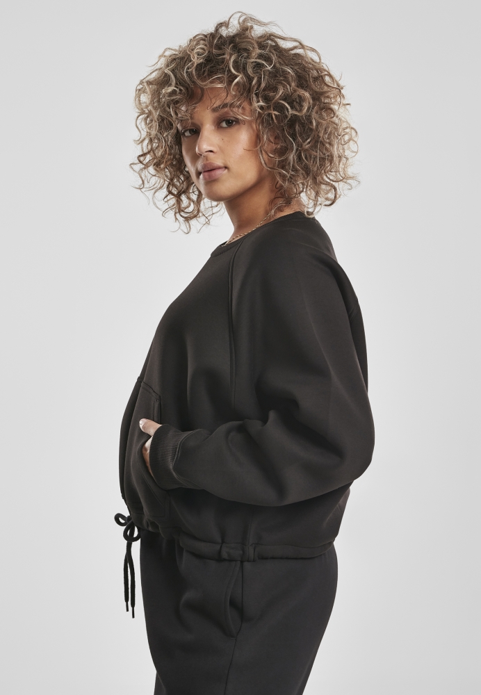 Bluza scurta oversize maneci raglan pentru Femei negru Urban Classics
