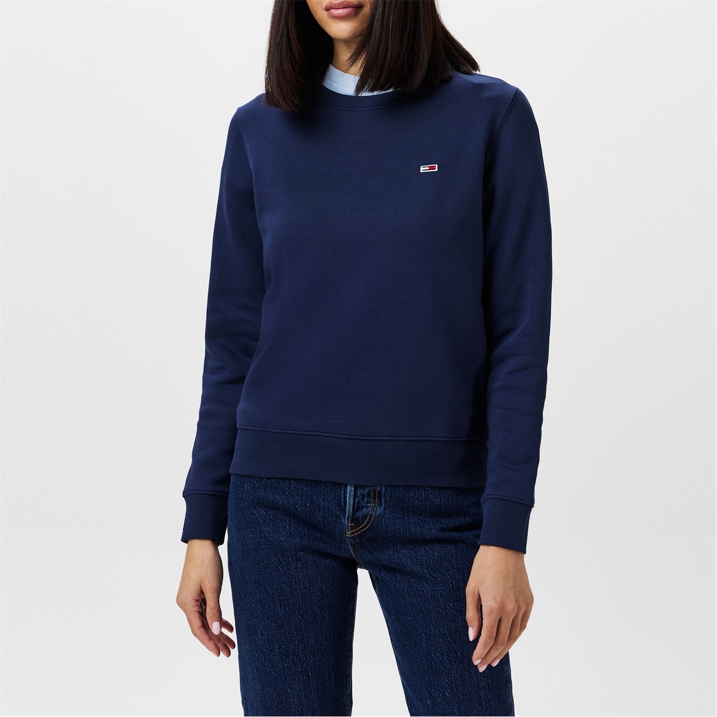 Bluze Blugi Pulover cu guler rotund Tommy Regular bleumarin