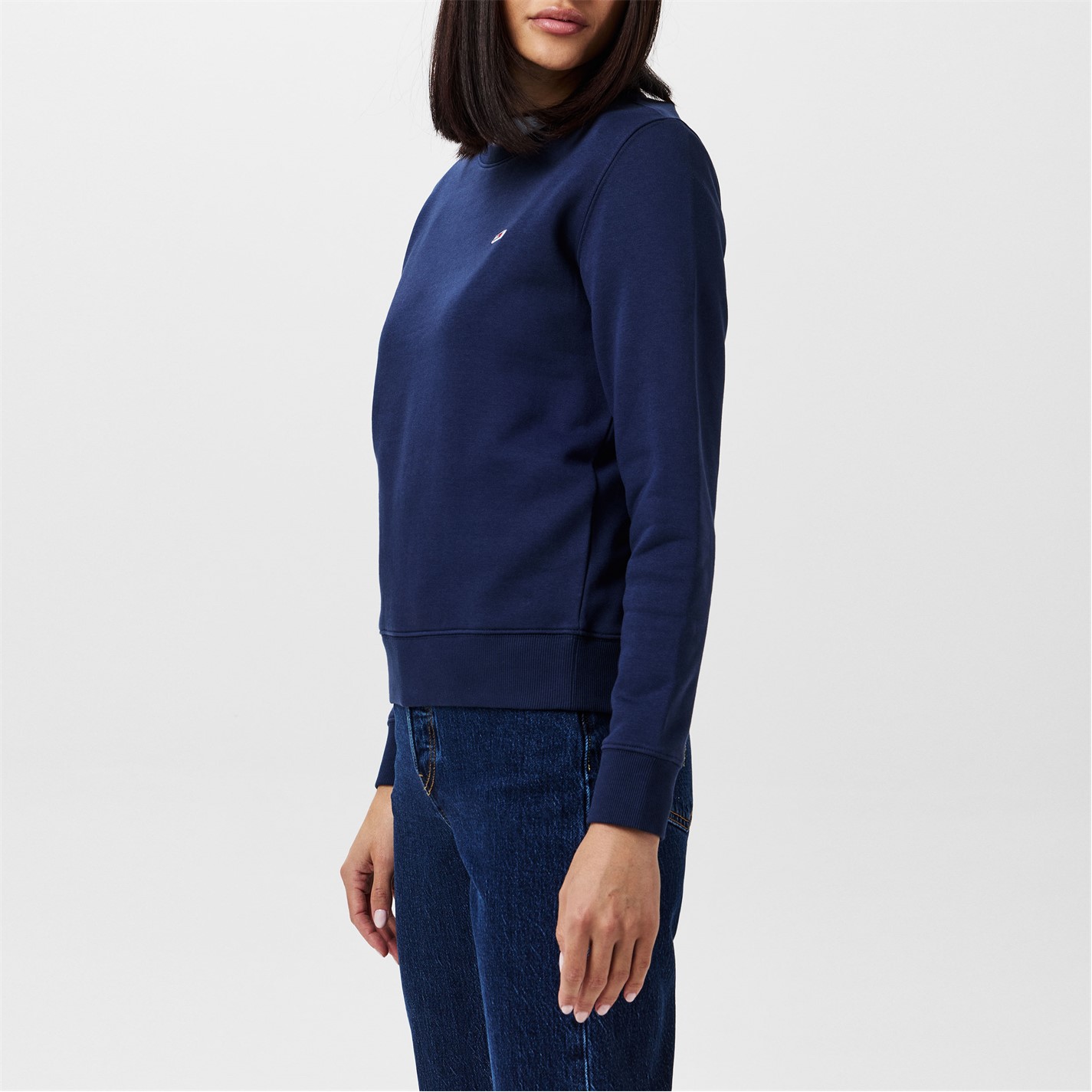 Bluze Blugi Pulover cu guler rotund Tommy Regular bleumarin