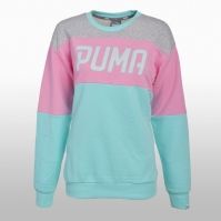 Bluze maneca lunga roz cu albastru Puma Athletic Crew Sweat W Femei