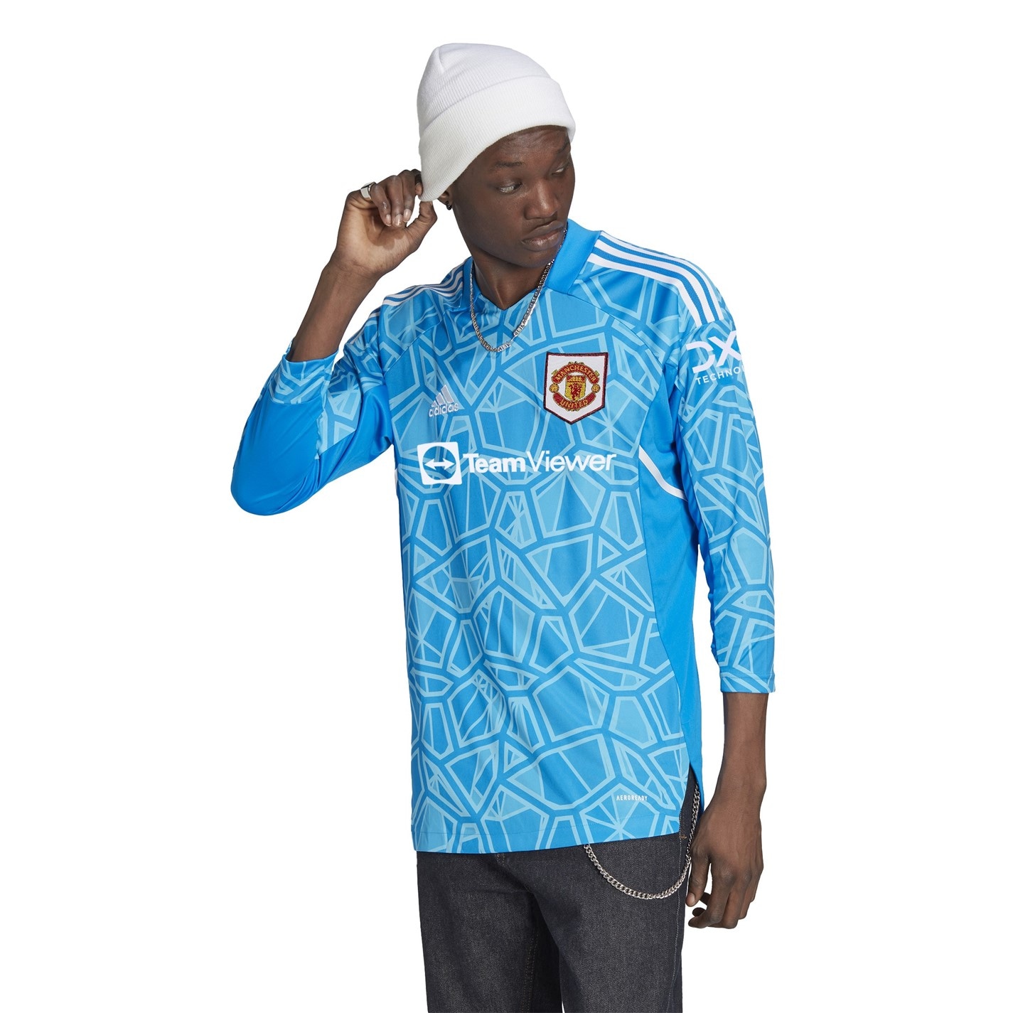 Bluze portar fotbal adidas Manchester United FC Acasa 2022/2023 pentru Barbati albastru