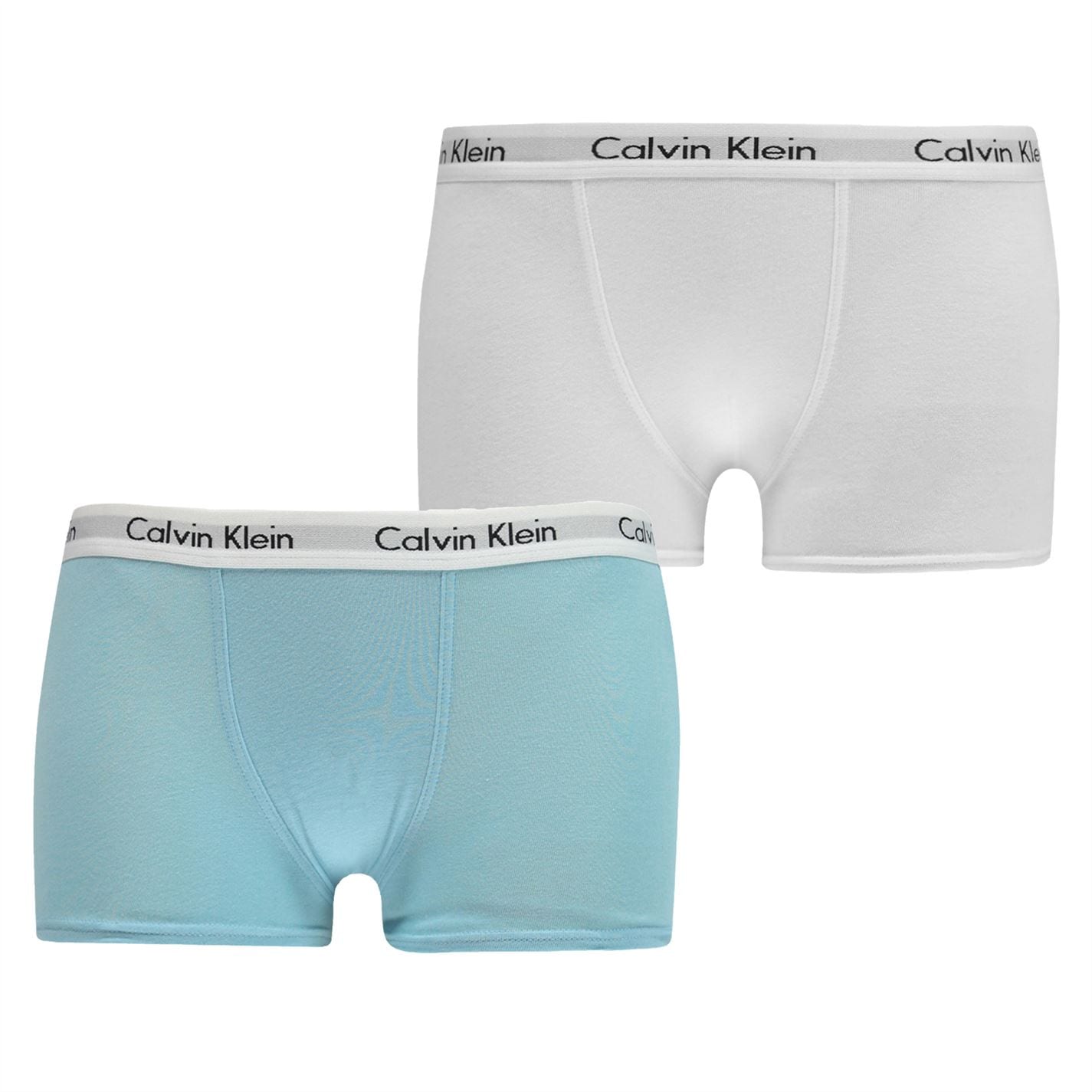 Boxeri Set 2 Calvin Klein alb albastru aqua