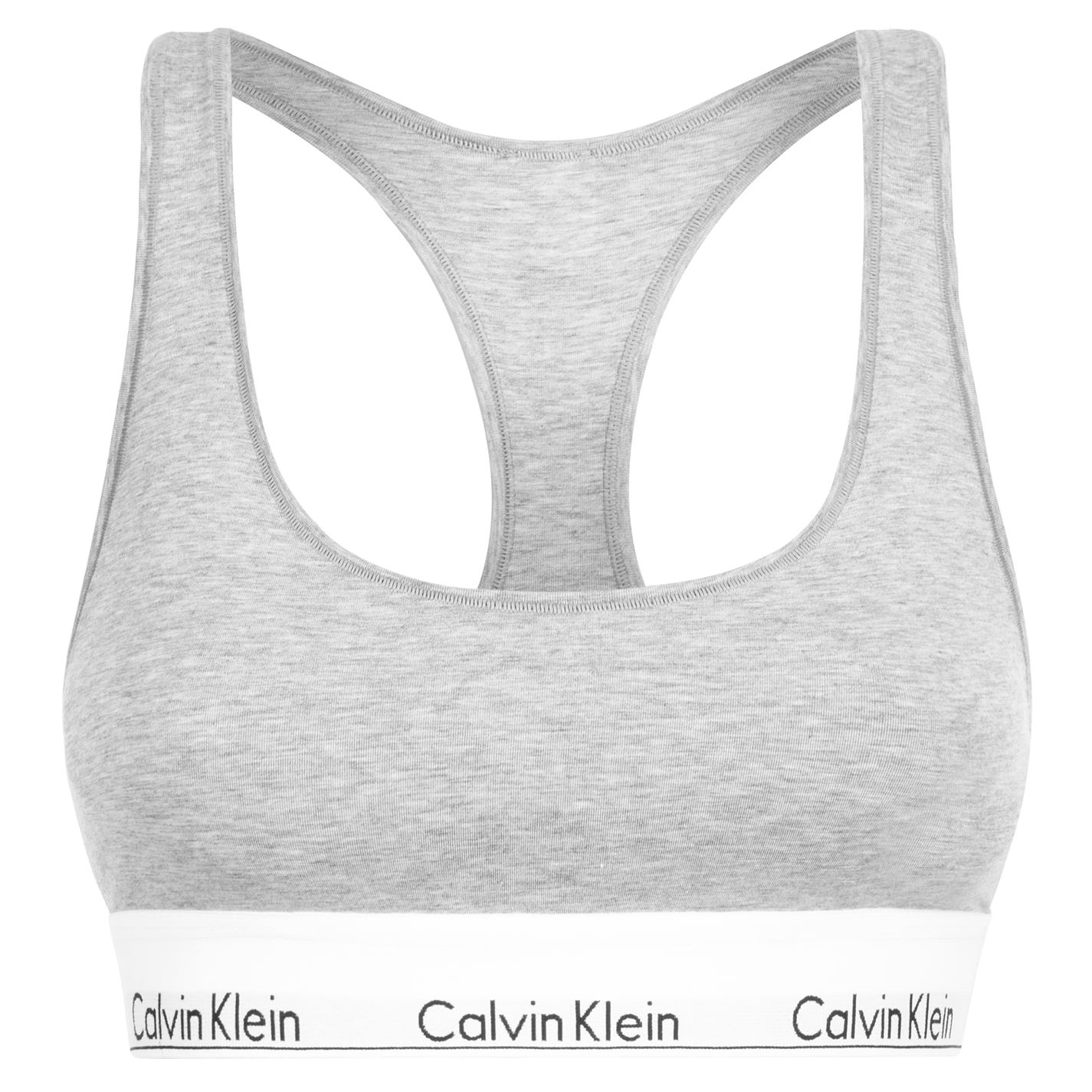 Bustiera Calvin Klein Modern bumbac Logo gri