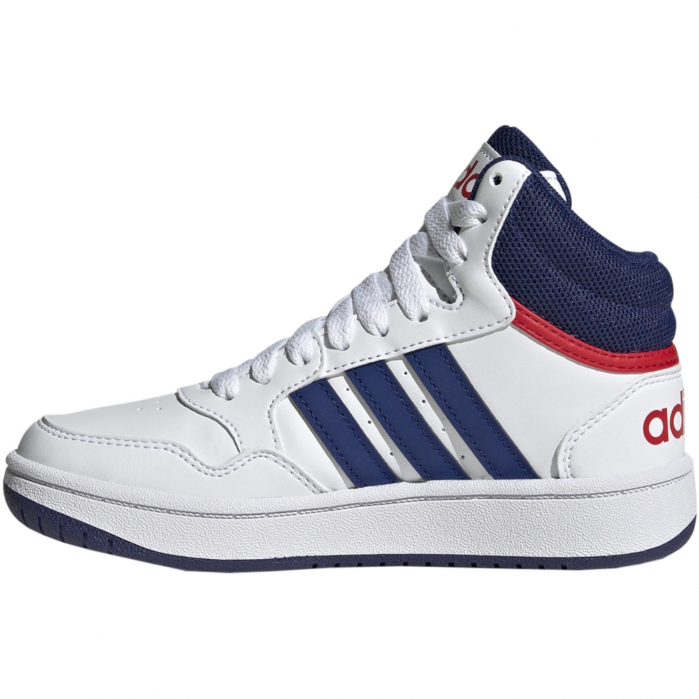 Buty dla dzieci adidas Hoops Mid bialo-albastru GZ9647