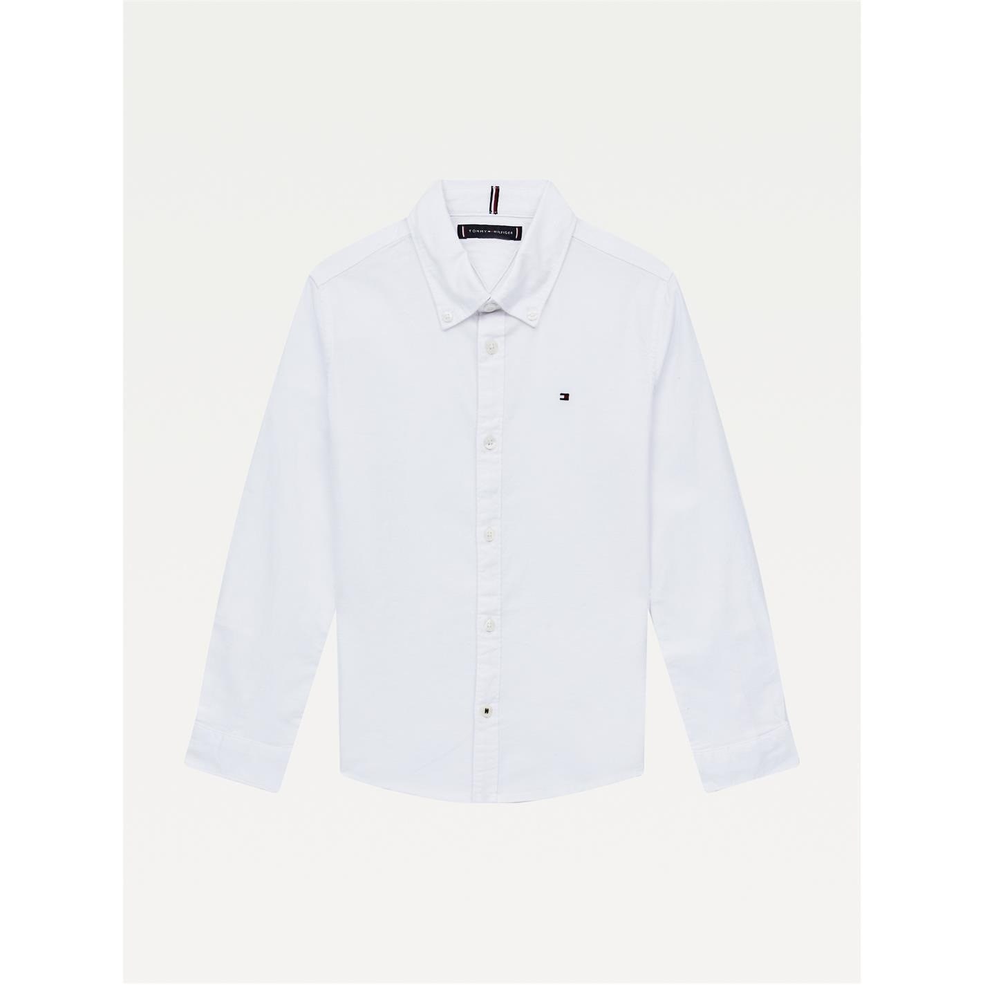 Camasi cu maneca lunga Tommy Hilfiger Oxford pentru baieti alb ybr