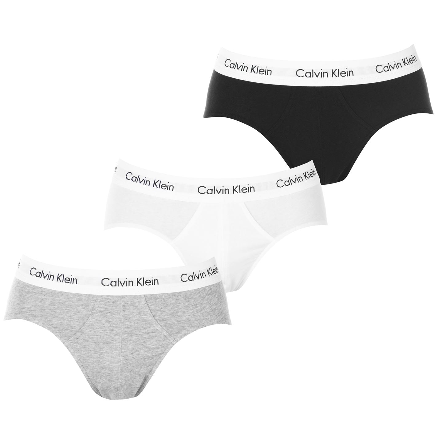 Chiloti Set de 3 Calvin Klein alb negru gri