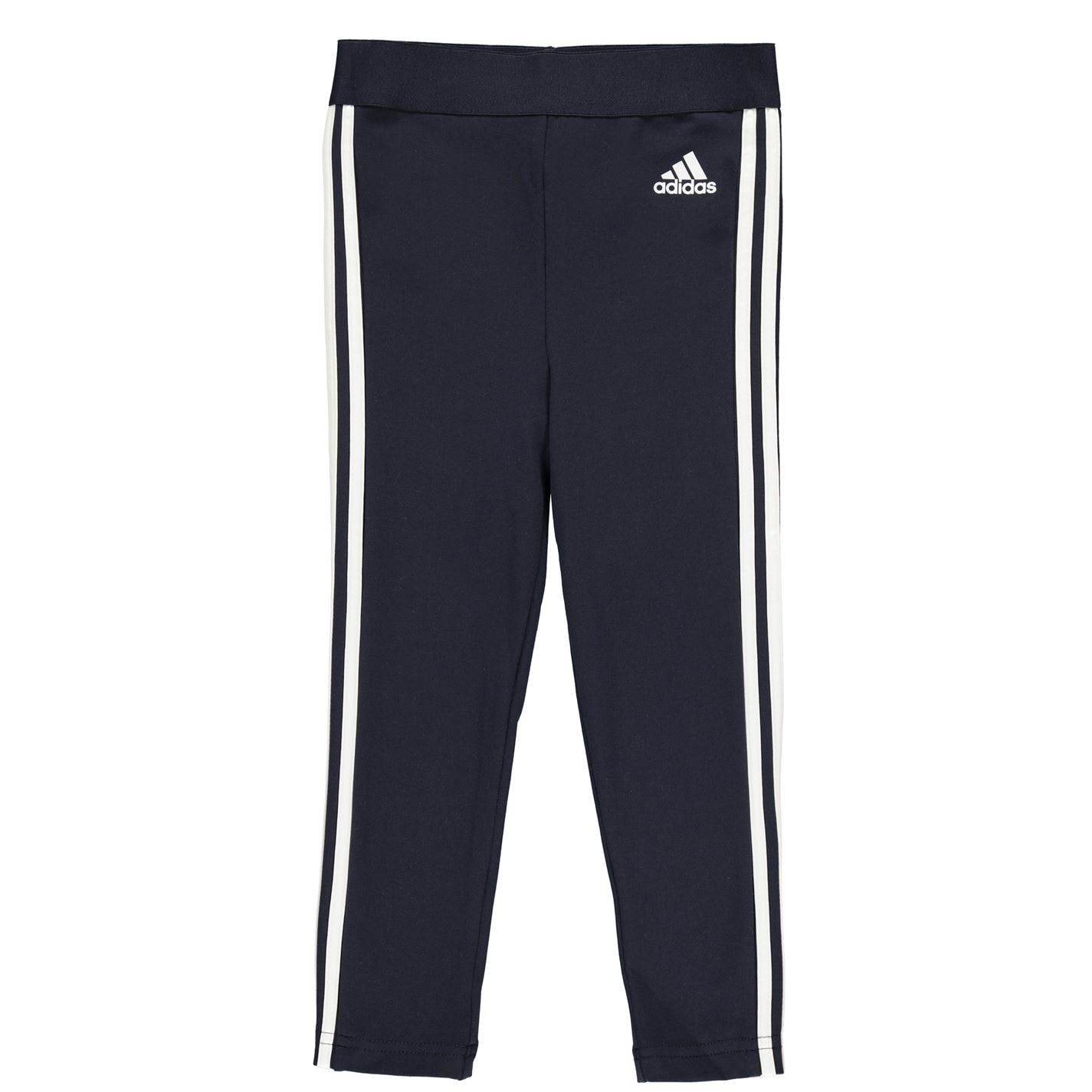 Colanti adidas 3 Stripes pentru fete bleumarin alb