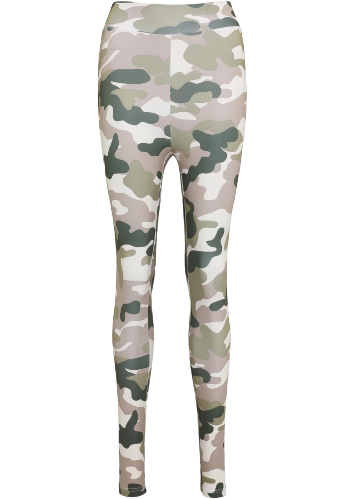 Colanti cu talie inalta Camo Tech pentru Femei bej camuflaj Urban Classics