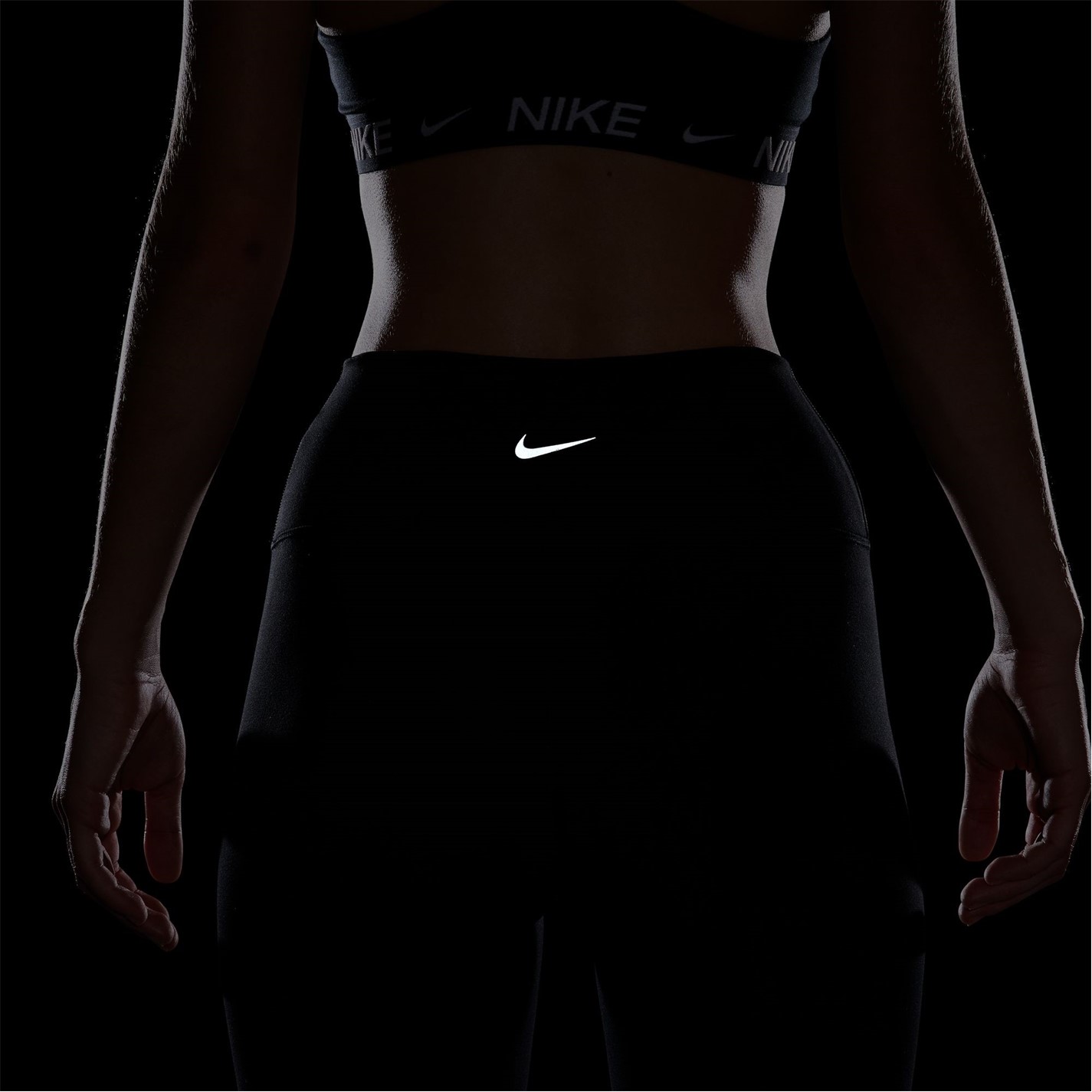 Colanti Nike One Cropped pentru femei negru alb