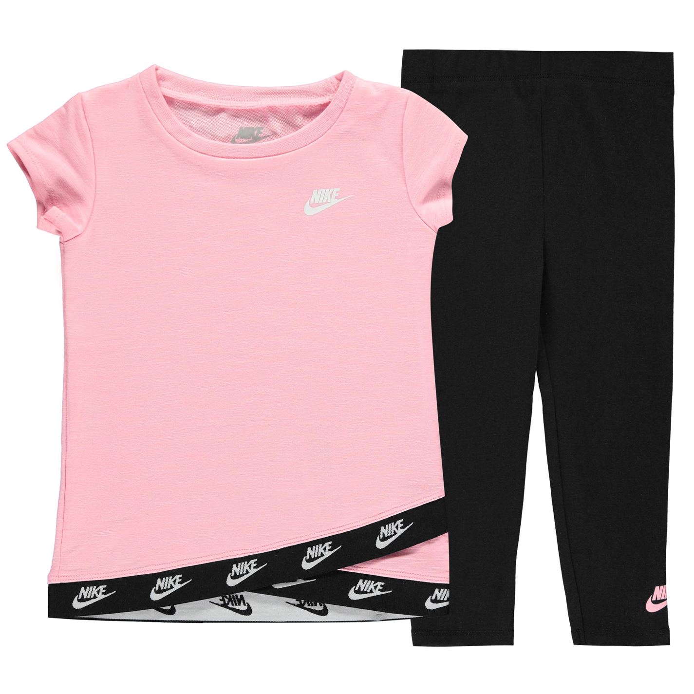 Set bebelusi Colanti Nike and Top pentru fete negru roz