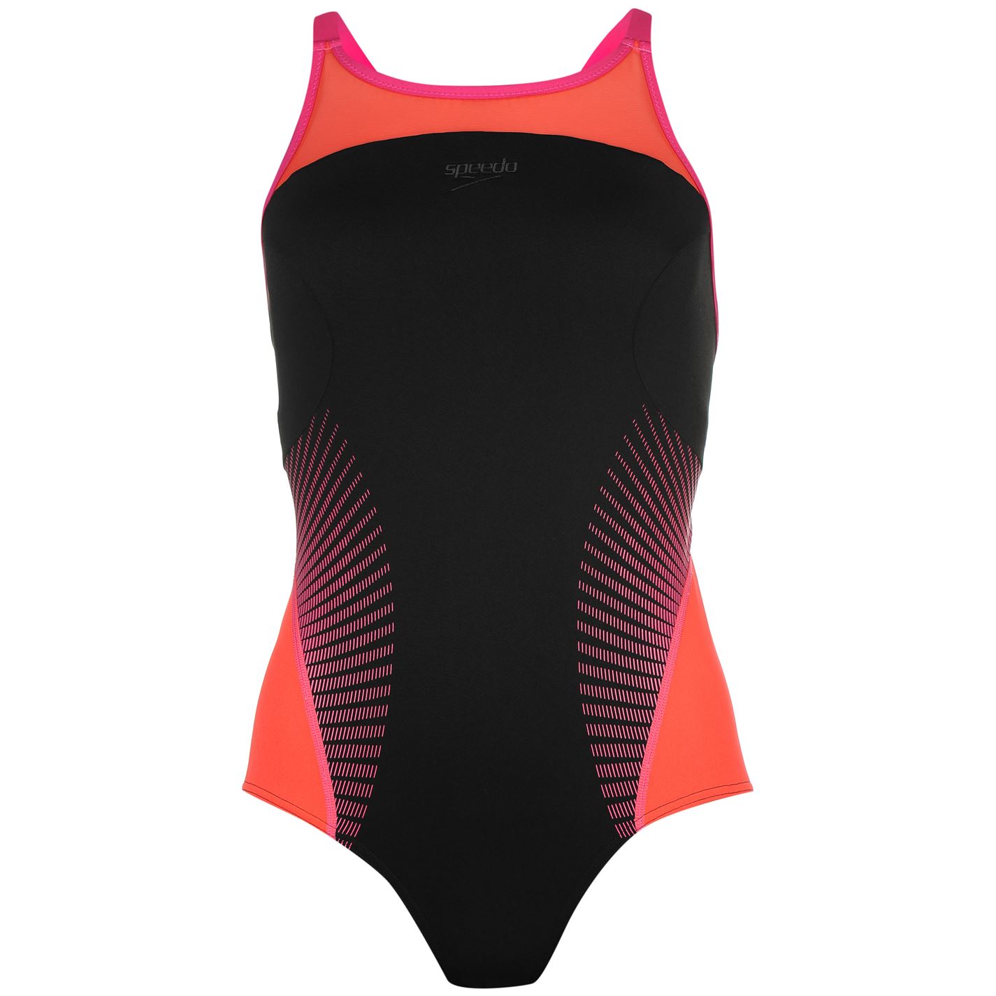 Costum de Inot Speedo Fit X pentru Femei negru rosu roz