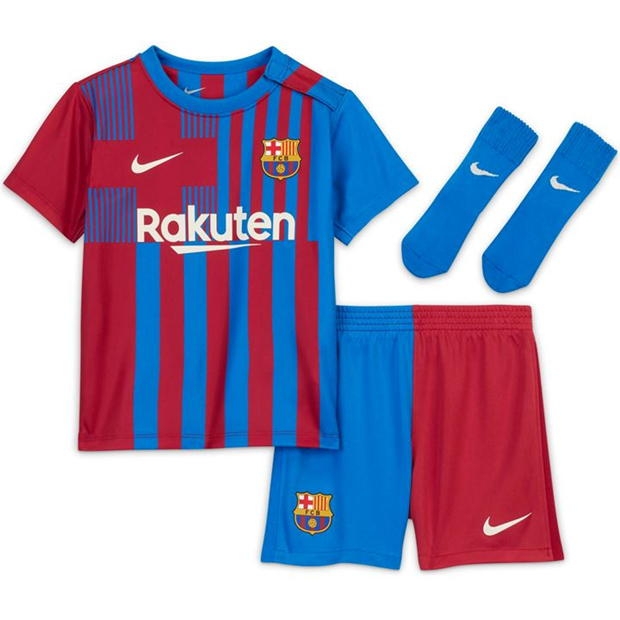 Costumase bebelusi cu echipe fotbal Nike Barcelona 2021 2022 albastru rosu