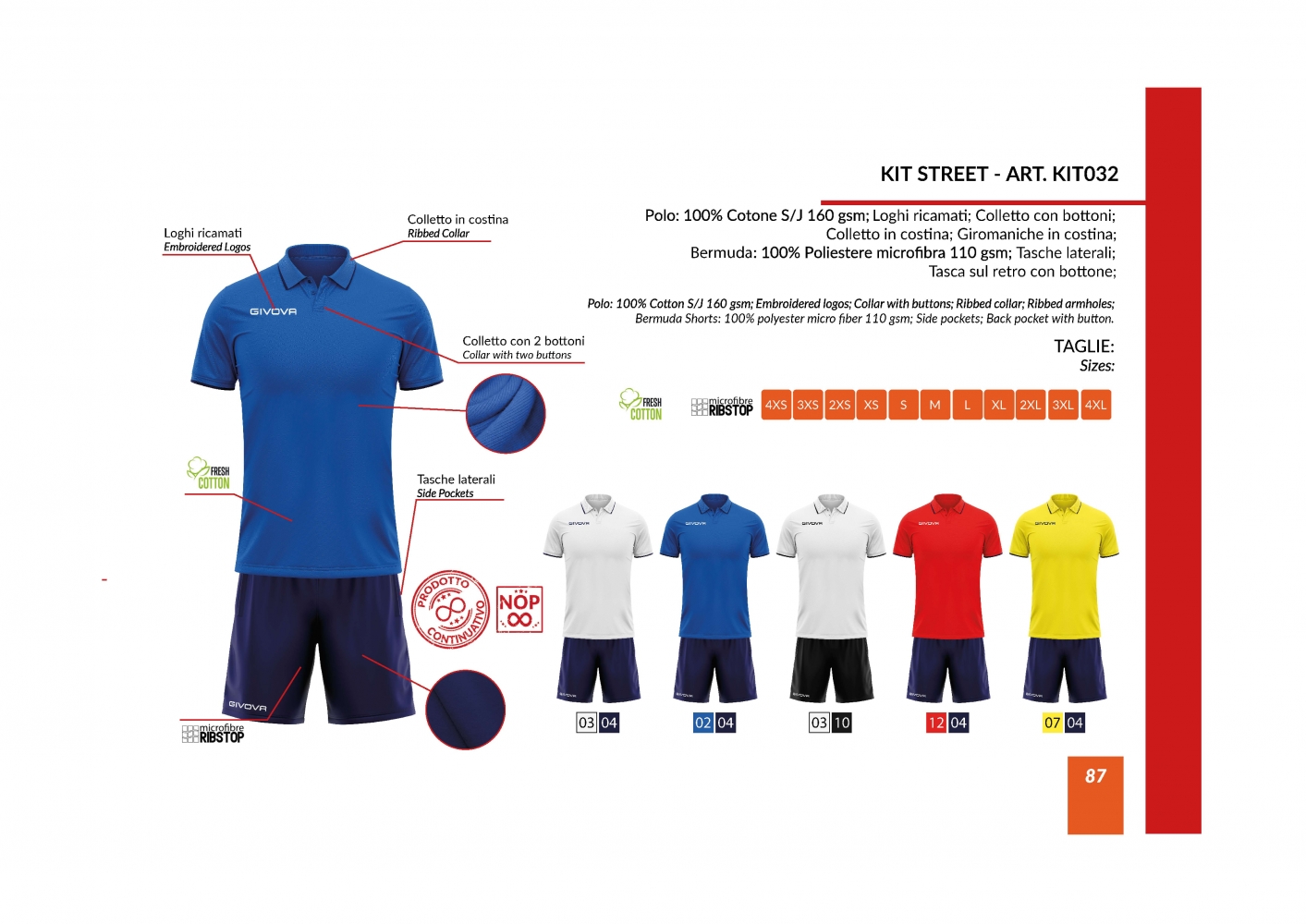 Echipament casual sport KIT STREET Givova rosu albastru