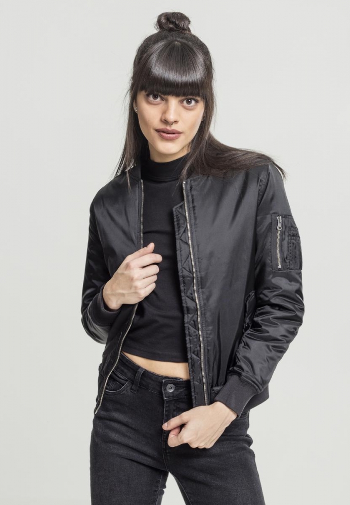 Geaca bomber primavara femei negru Urban Classics