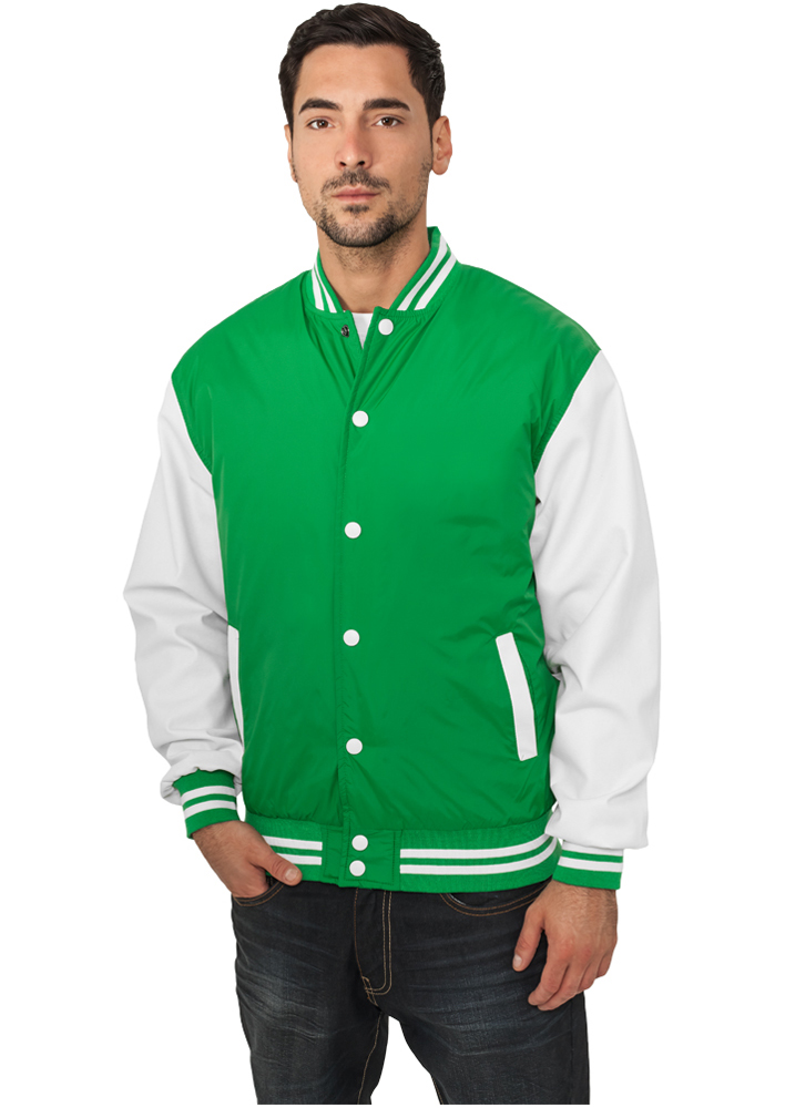 Geaca colegiu subtire verde alb Urban Classics