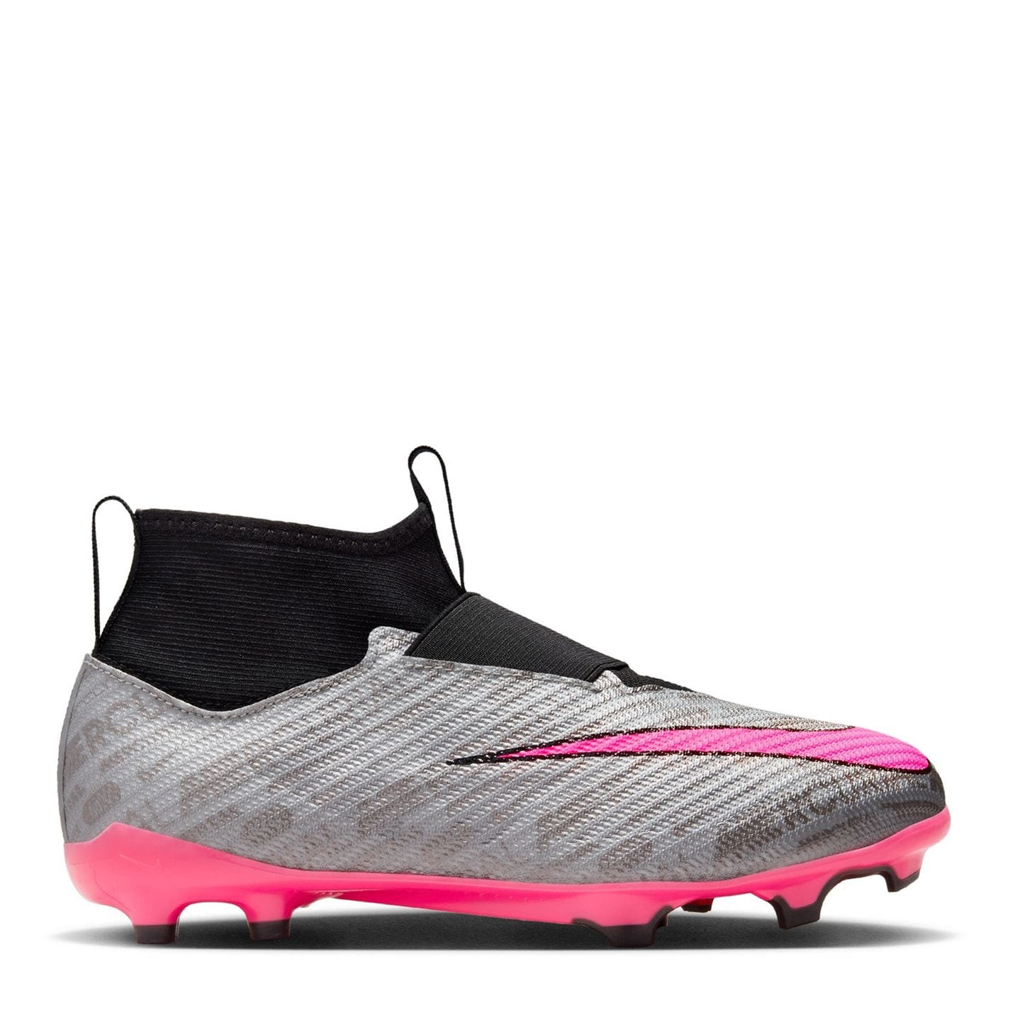 Ghete de fotbal Nike Mercurial Superfly Pro DF FG pentru copii argintiu roz negru