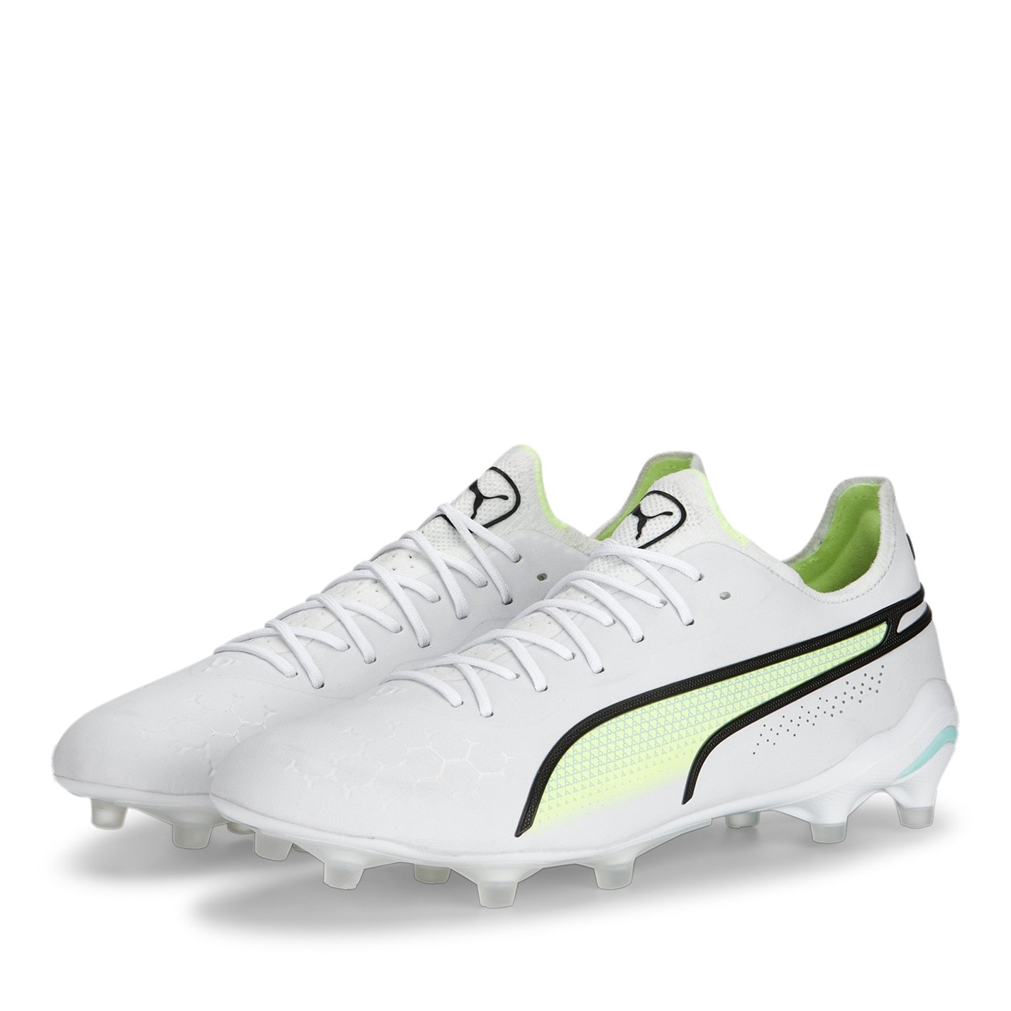 Ghete de fotbal Puma King .1 Firm Ground alb galben