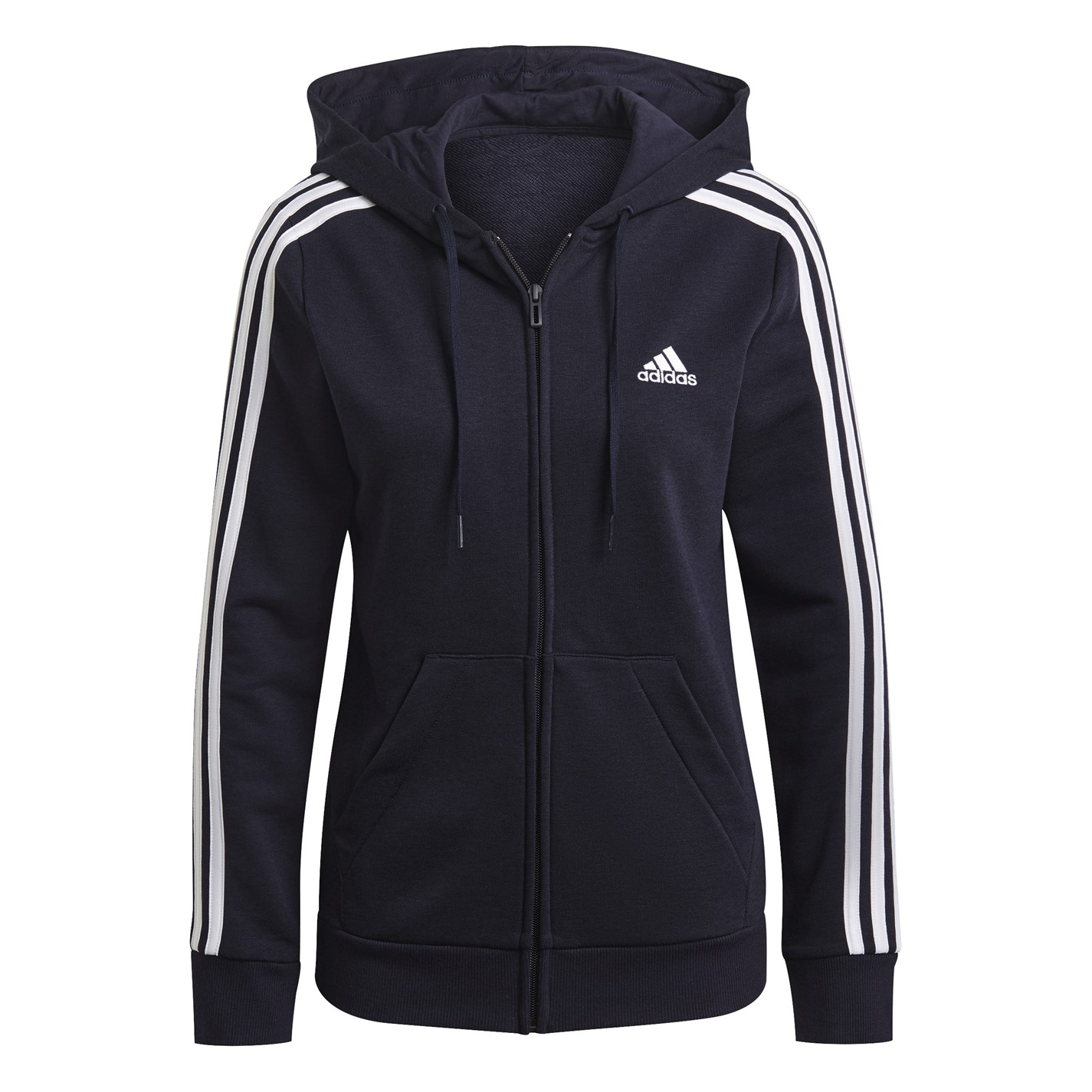 Hanorac adidas 3 cu dungi cu fermoar Track pentru Femei legend albastru