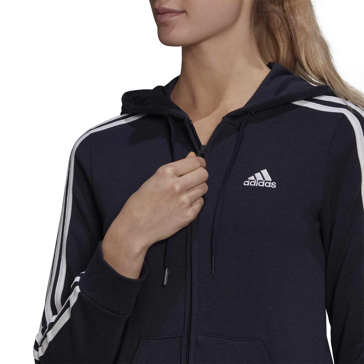 Hanorac adidas 3 cu dungi cu fermoar Track pentru Femei legend albastru