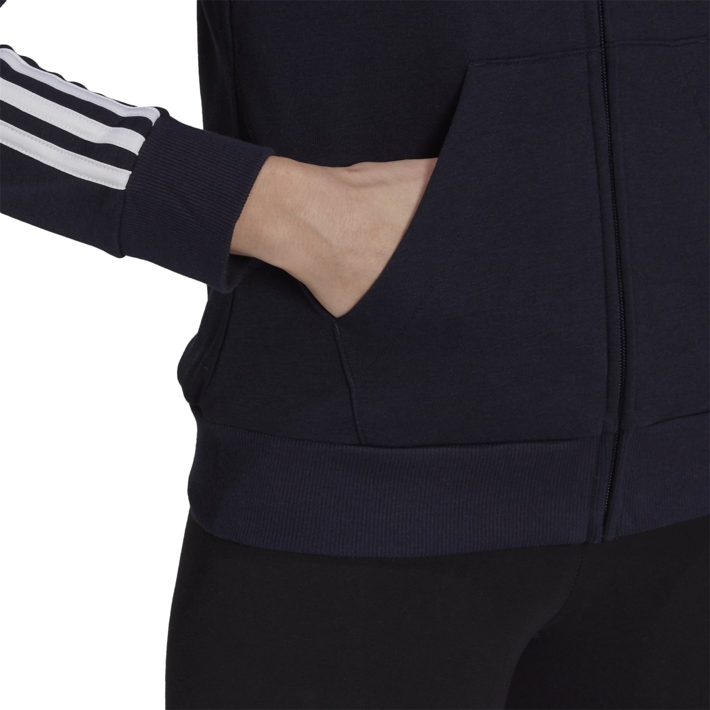 Hanorac adidas 3 cu dungi cu fermoar Track pentru Femei legend albastru