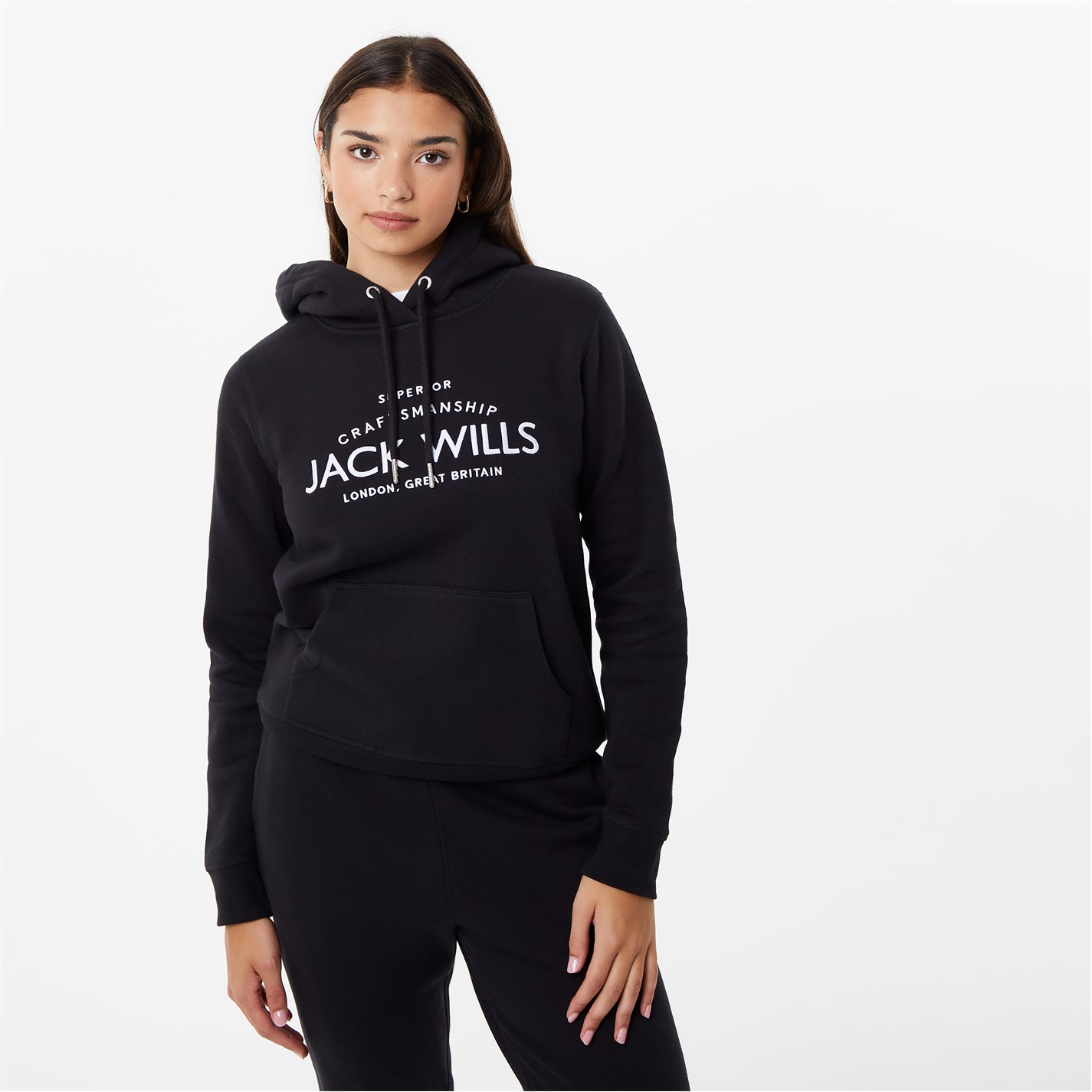 Hanorac Jack Wills Hunston imprimeu Graphic Logo negru