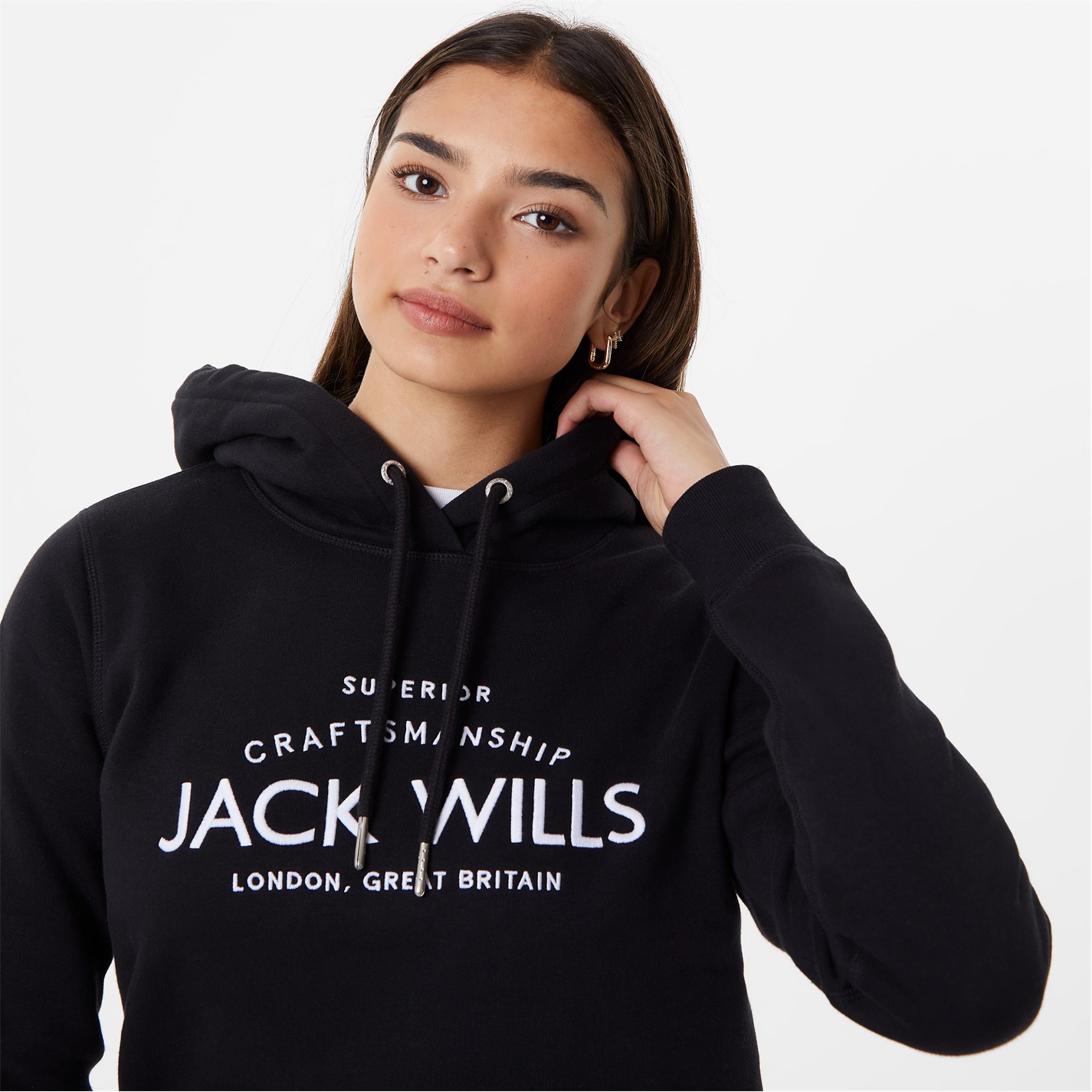 Hanorac Jack Wills Hunston imprimeu Graphic Logo negru