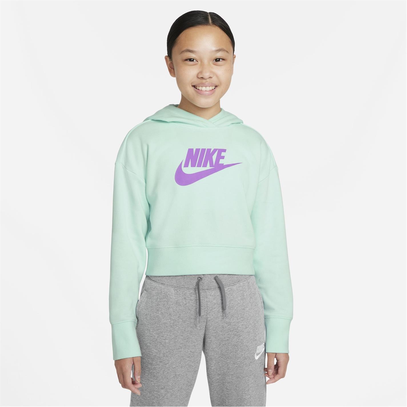 Hanorac Nike Club Crop pentru fetite verde foam