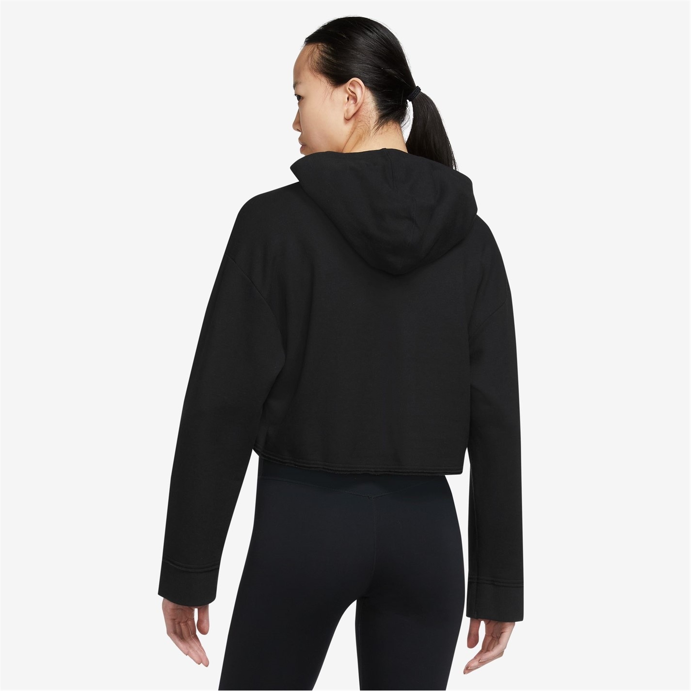 Bluze Hanorac Nike Yoga Luxe Cropped pentru femei negru bleumarin gri