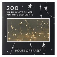 House of Fraser House 200 Pin Wire LED Lights argintiu