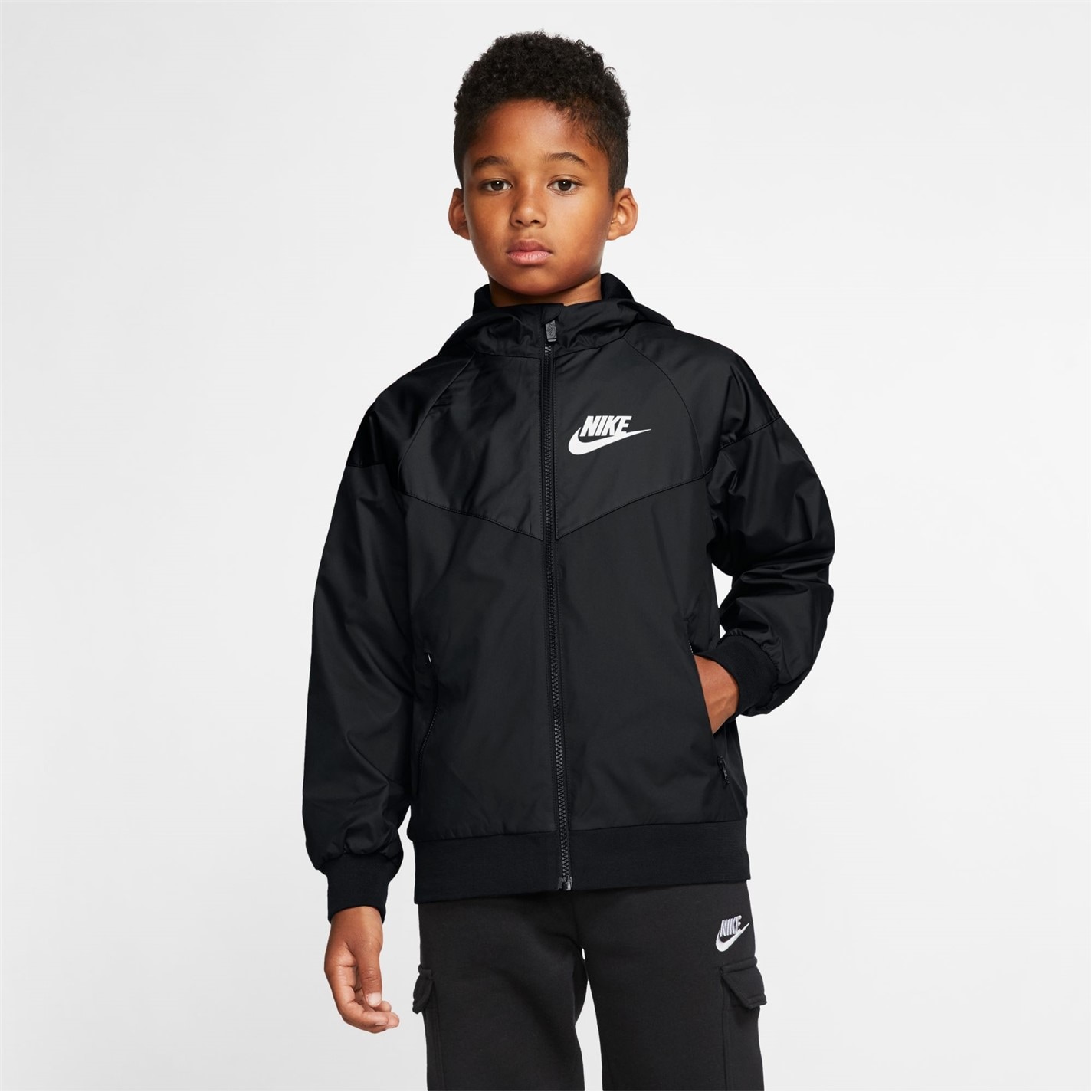 Jacheta Nike de vant pentru baietei negru alb