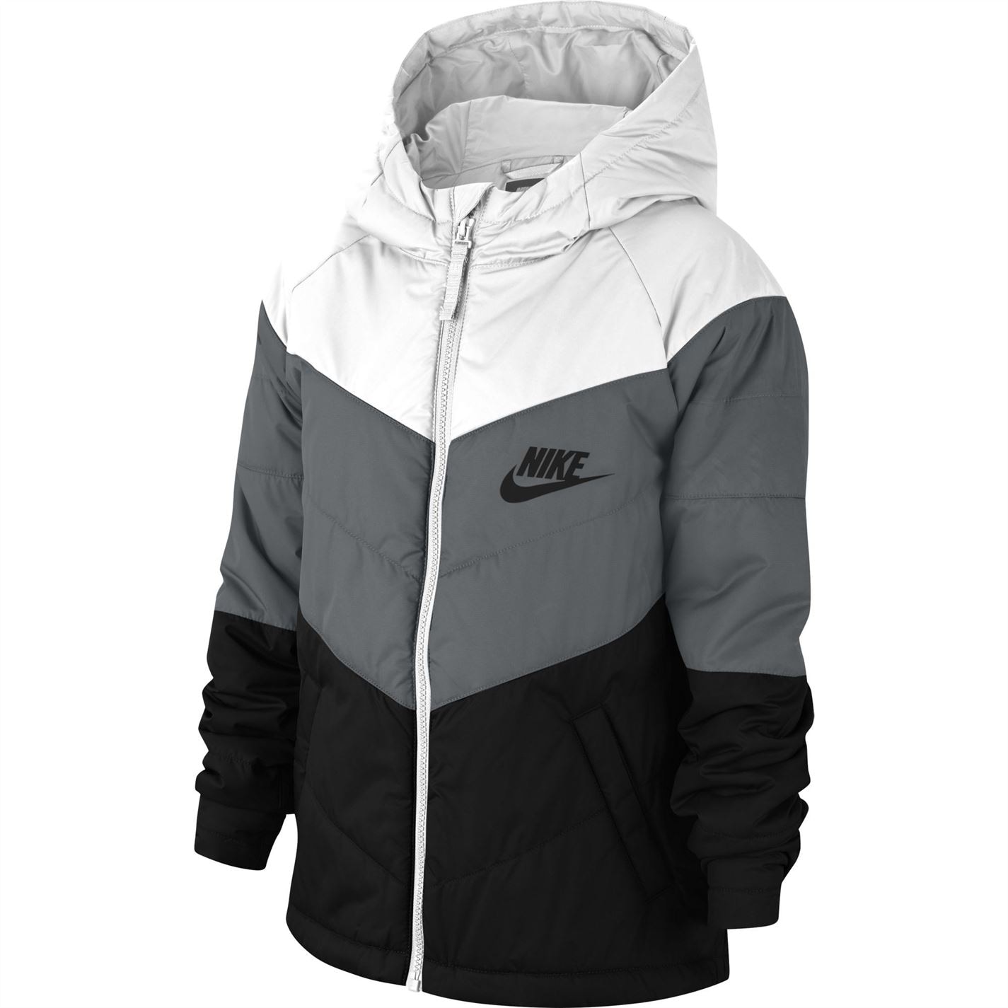 Jacheta Nike NSW Filled pentru baietei gri negru alb