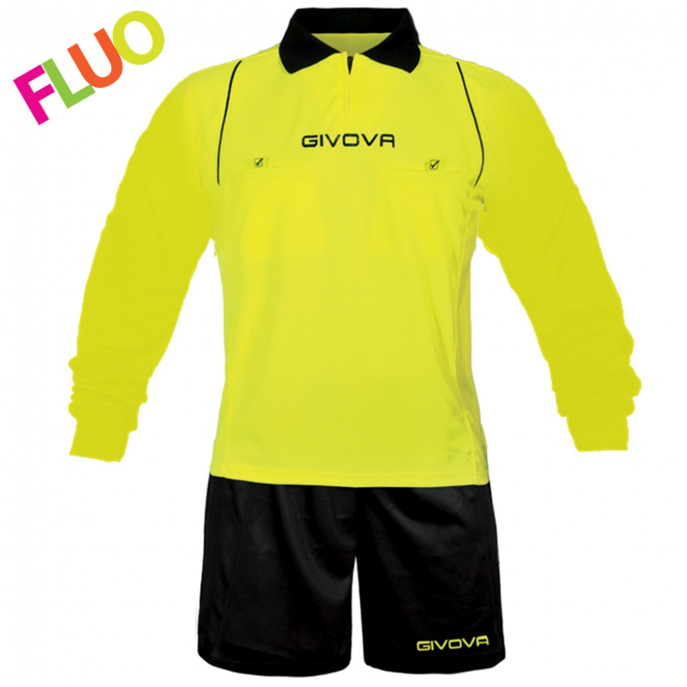 Compleu sport KIT ARBITRO ML Givova galben fosforescent negru