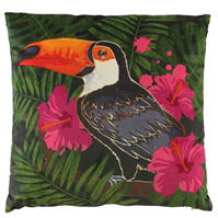 Linens and Lace Toucan Cushion negru