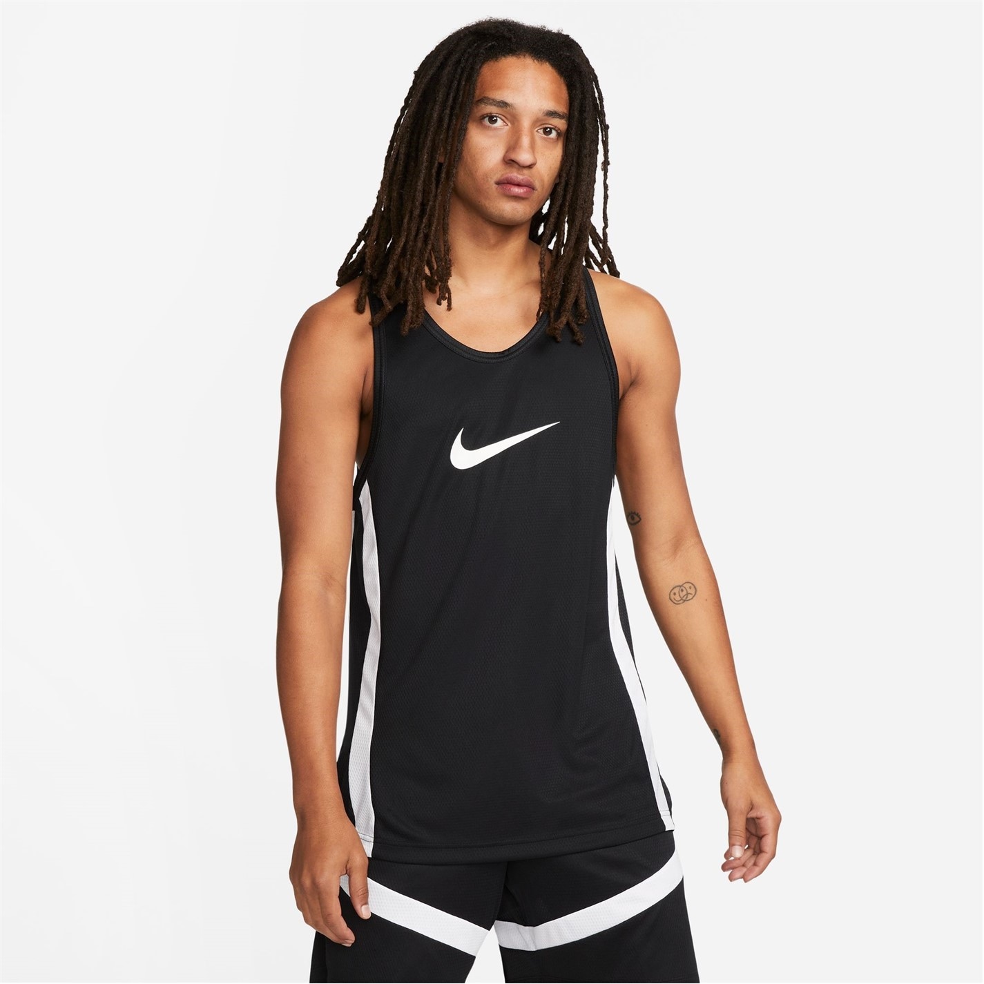 Maiouri pentru baschet Nike Dri-FIT Icon pentru Barbati negru alb