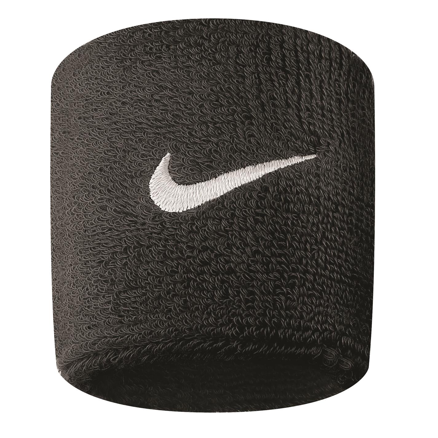 Mansete pentru tenis Set 2 Nike Swoosh negru alb