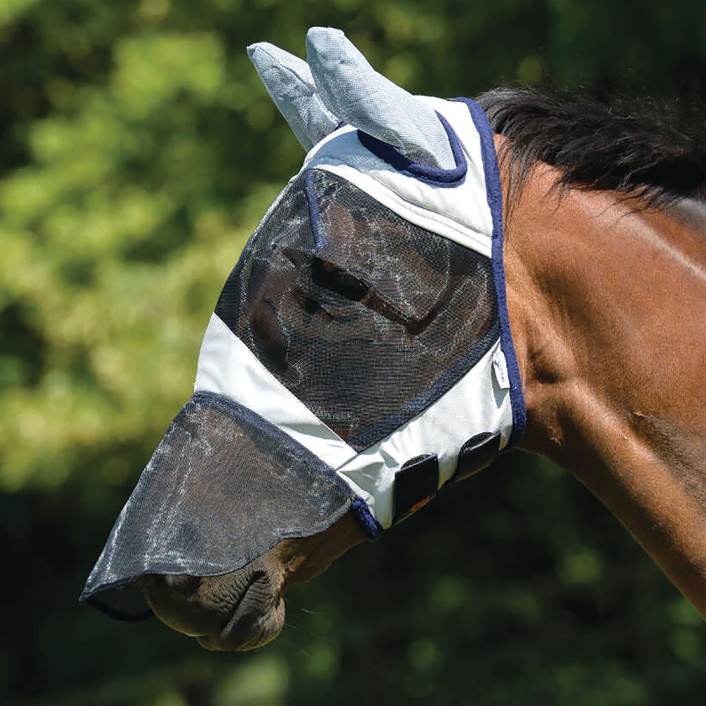 Masta Fly Mask with Ears and Nose argintiu