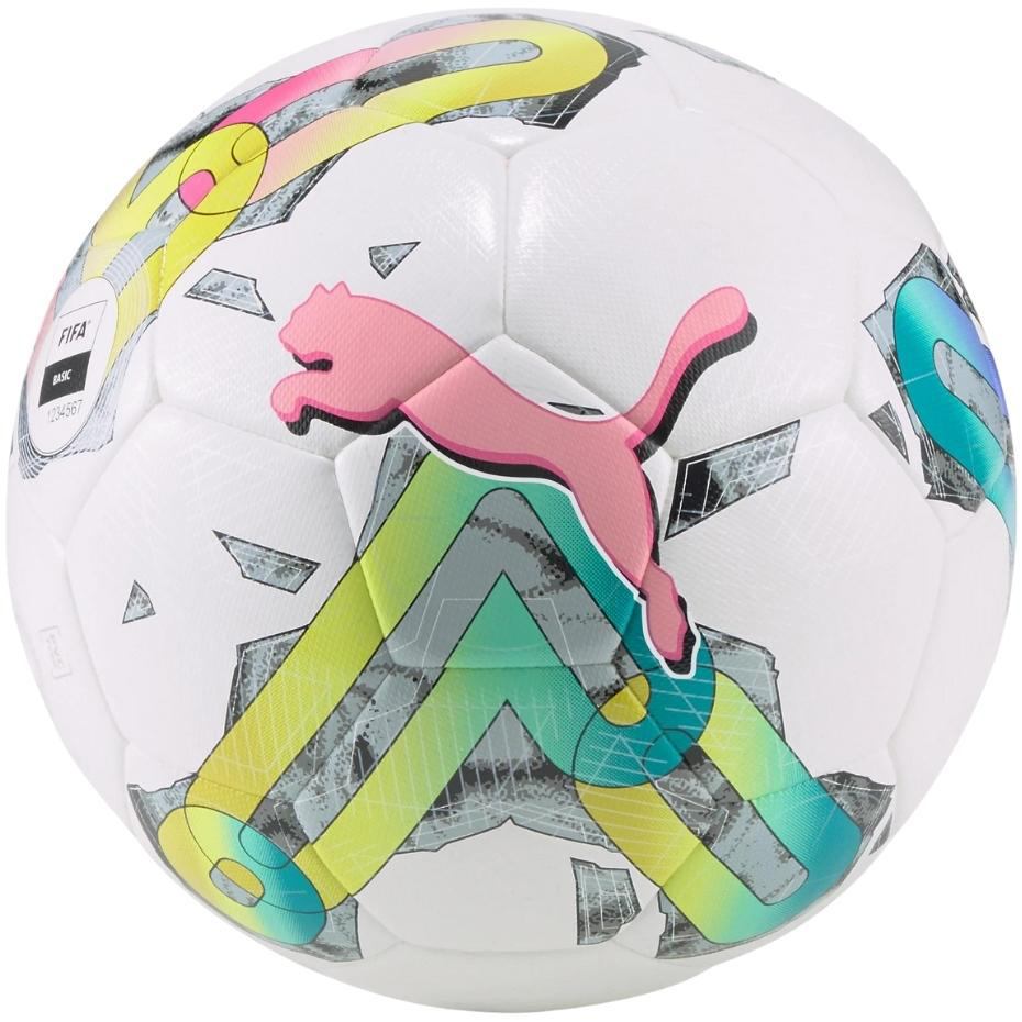 Minge fotbal Puma Orbita 4 HYB FIFA Basic alb-verde-roz 83778 01