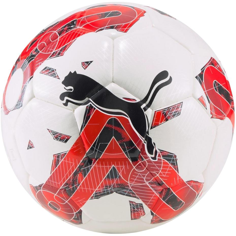 Minge fotbal Puma Orbita 5 Hybrid alb o-rosu 83783 02