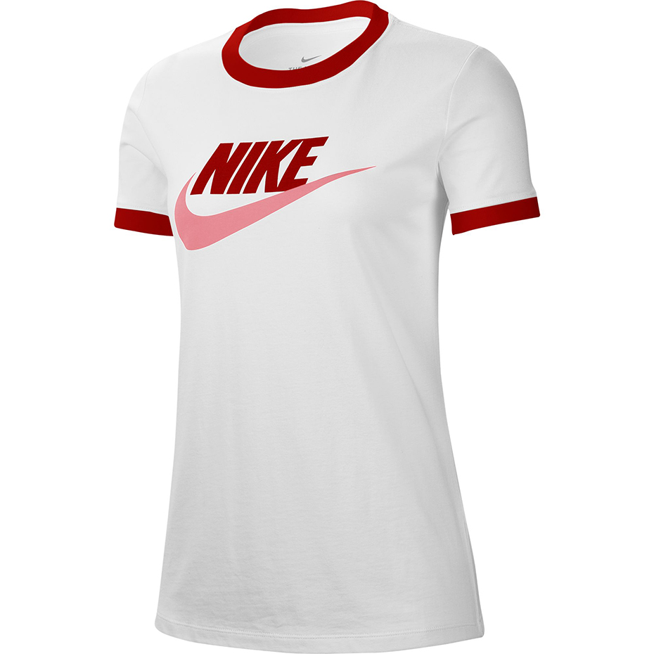 Nike W Tee Futura Ringe alb-rosu CI9374 101 femei