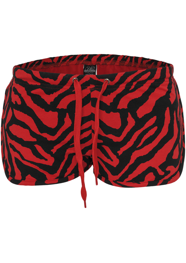 Pantalon scurt cu imprimeu zebra rosu negru Urban Classics