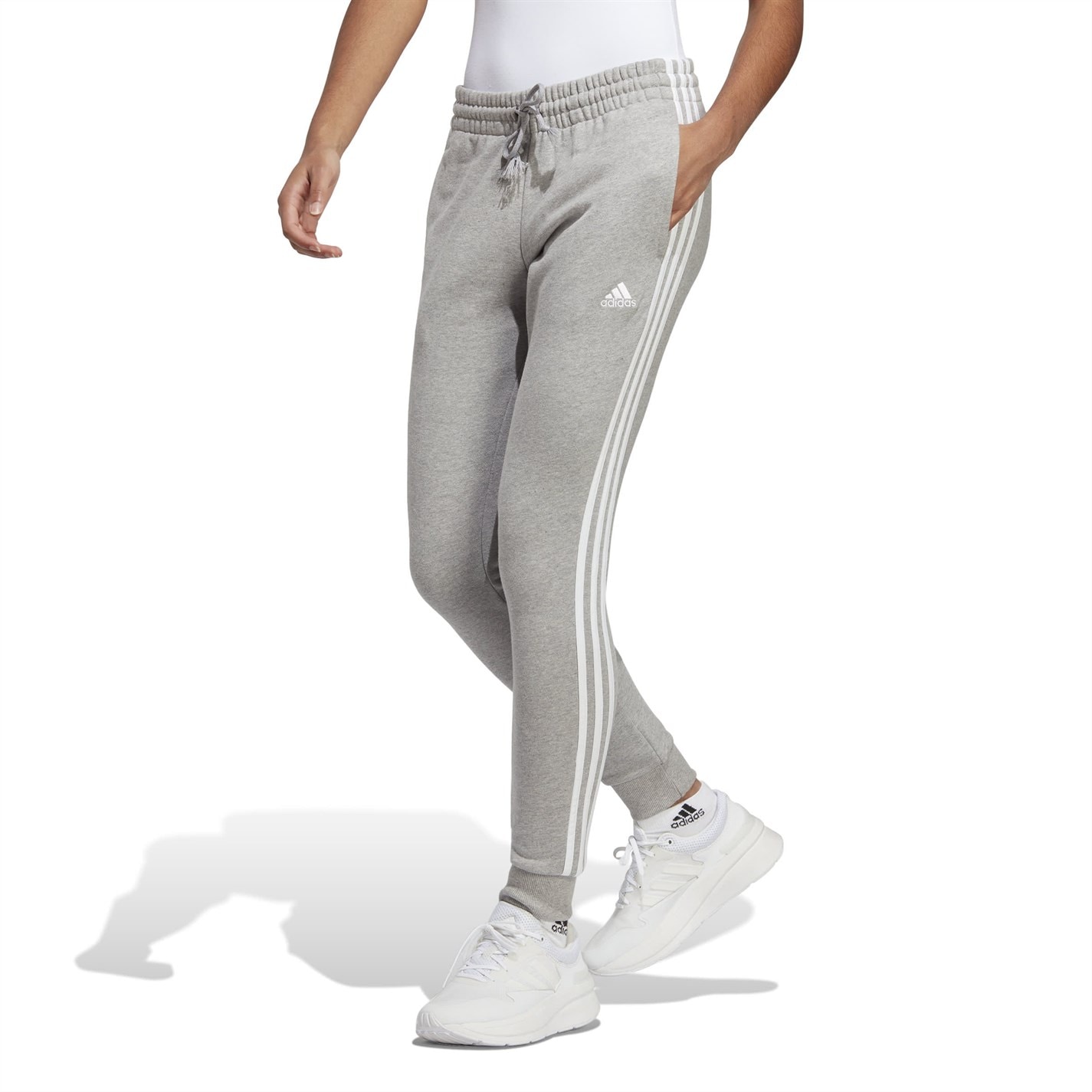 Pantaloni adidas 3-Stripes Slim pentru femei med gri