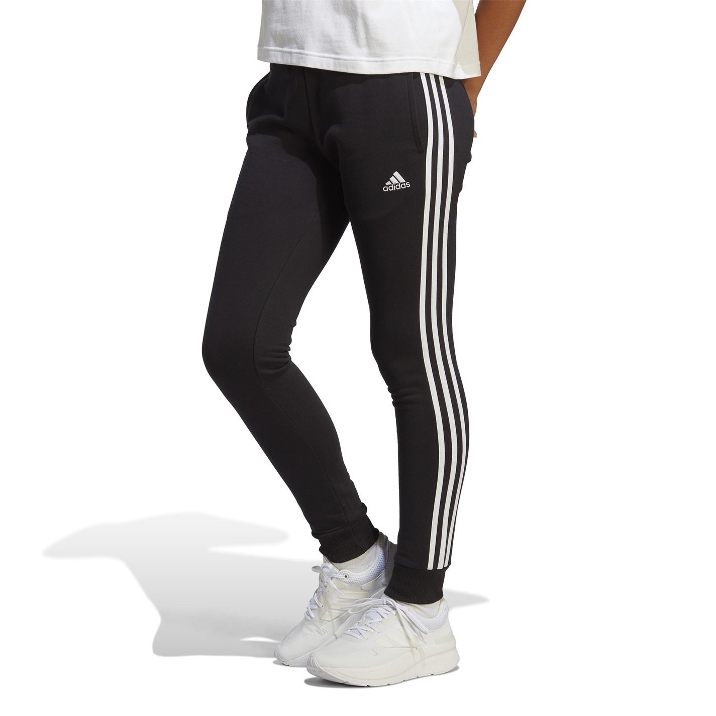 Pantaloni adidas 3-Stripes Slim pentru femei negru alb