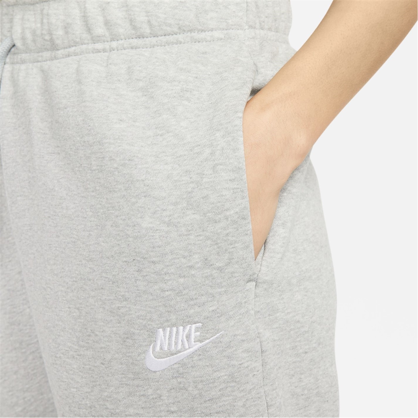 Pantaloni caldurosi Nike Sportswear Essential pentru femei gri hth alb