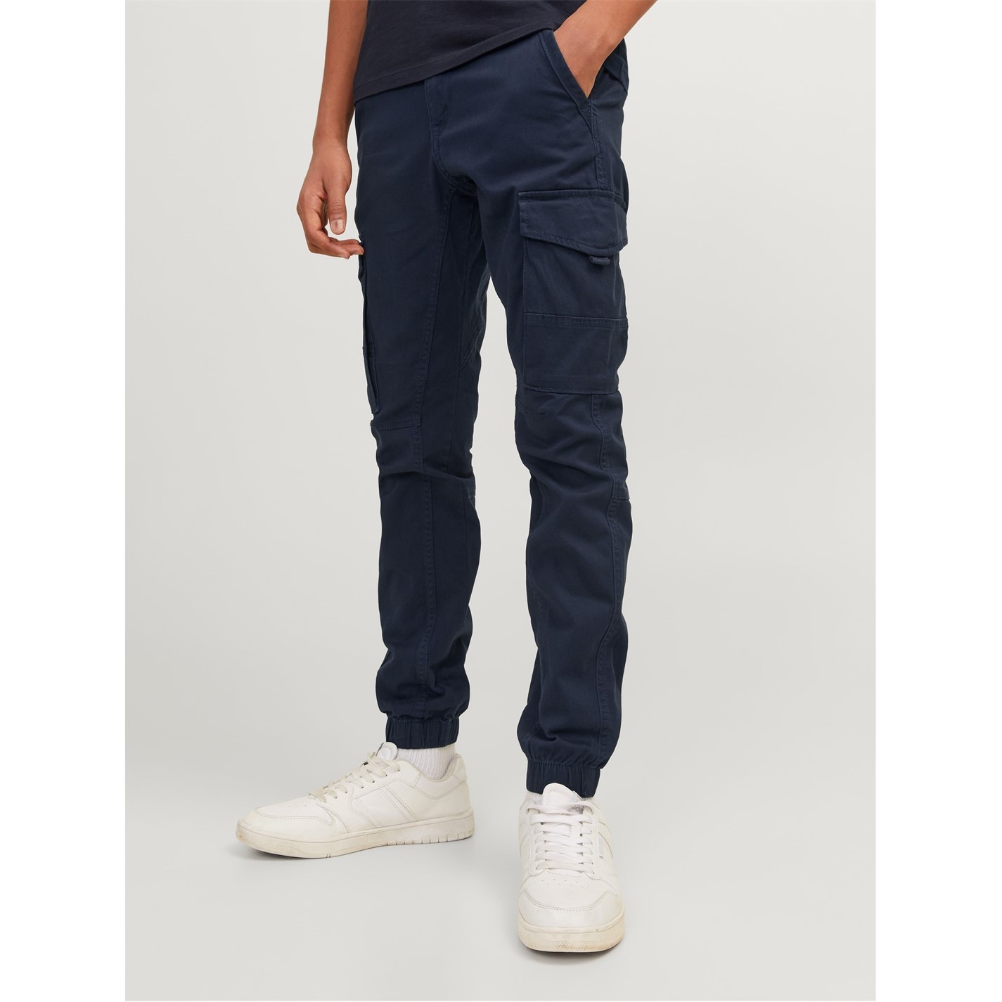 Pantaloni Cargo Jack and Jones Paul Flake Slim Stretch cu mansete pentru copii bleumarin blazer