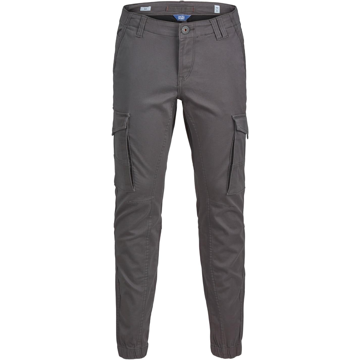 Pantaloni Cargo Jack and Jones Paul Flake Slim Stretch cu mansete pentru copii gri