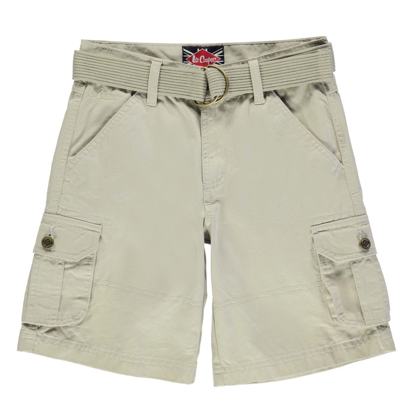 Pantaloni scurti cargo Lee Cooper cu curea pentru baietei maro deschis