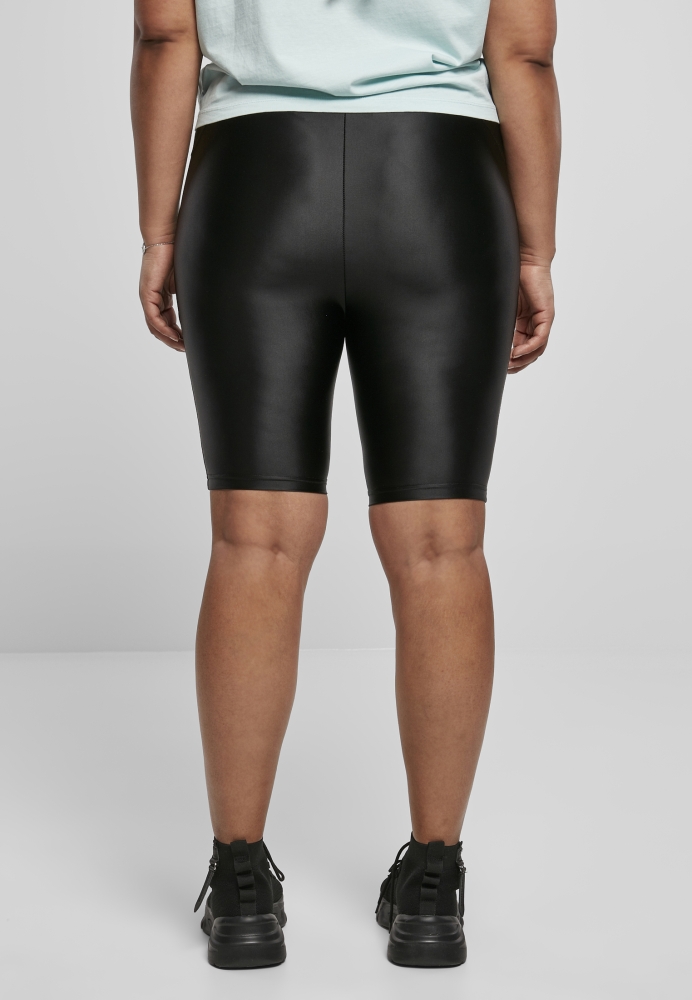 Pantaloni scurti ciclism talie inalta Shiny Metallic pentru Femei negru Urban Classics
