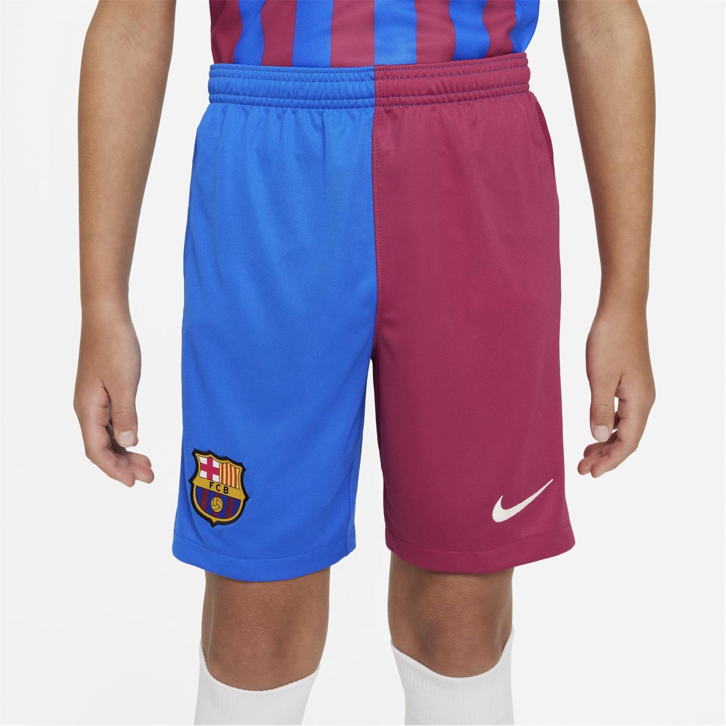 Pantaloni scurti Nike Barcelona Acasa 2021 2022 pentru copii albastru rosu