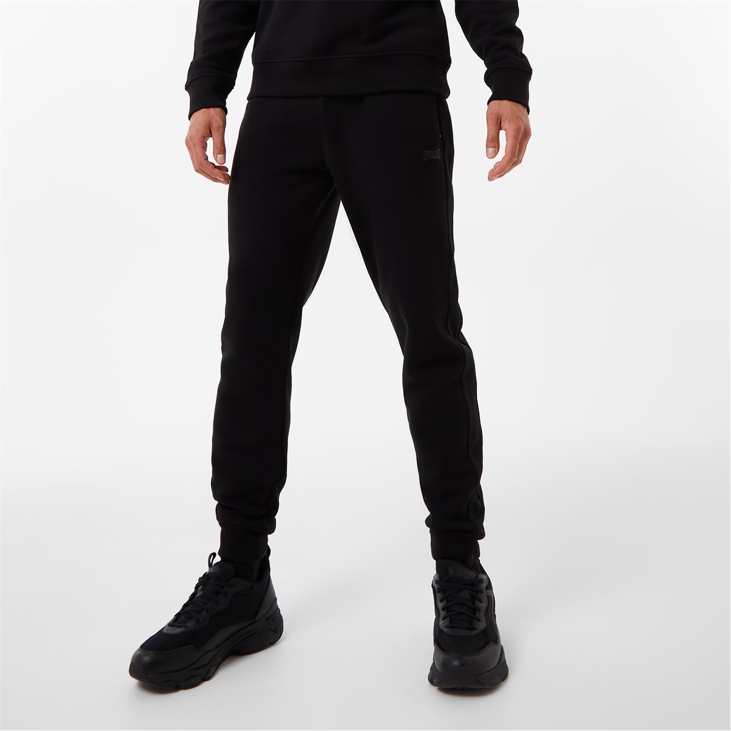 Pantaloni sport cu mansete Everlast Premium negru