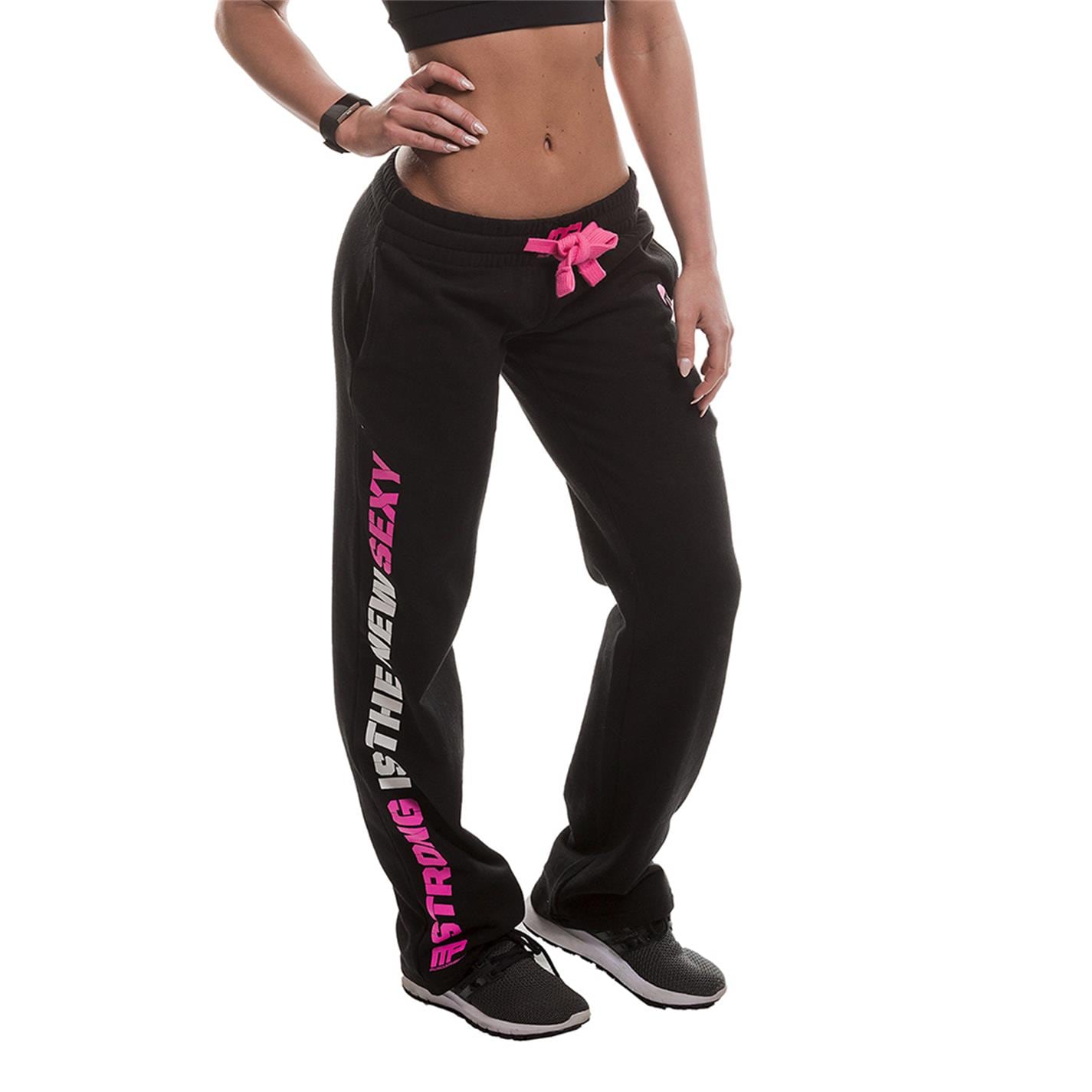 Pantaloni trening Musclepharm pentru Femei negru roz